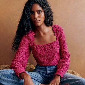 Sezane Alvere Blouse in Peony, US Size 10